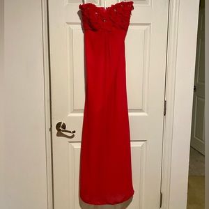 Pink strapless bridesmaid dress